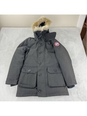 Canada Goose Men's Black Duck Down Parka Small 2300JM Coyote Fur